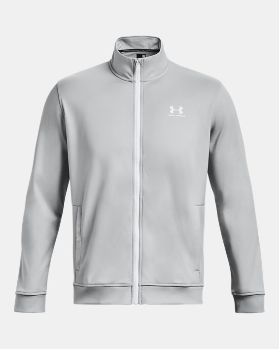Men's UA Sportstyle Tricot Jacket in Gray image number 4